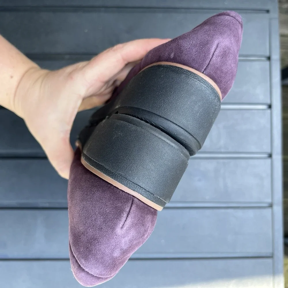 Clarks Collection Sharon Dolly Loafer Purple Suede Women's Size 7.5M Slip On NEW - Picture 4 of 9